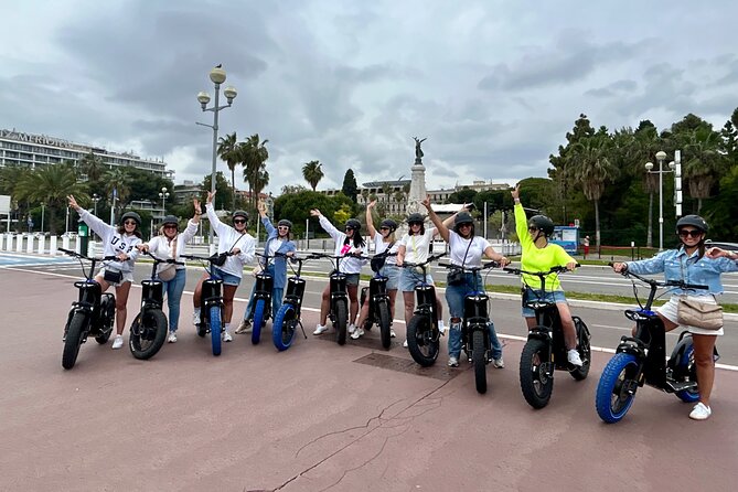 Guided Scooter Tour - Stop 3: Back in Nice from the Castle Hill area, Bay of Angels views