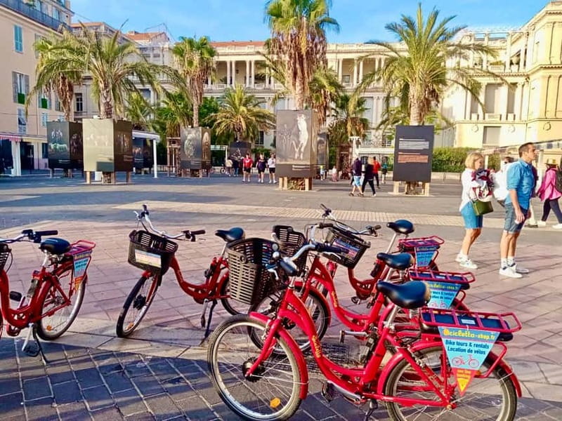 Nice 3Hrs by EBike: Essentials Oldest Districts & Panoramas - Castle Hill: gardens, waterfall, ruins, and the Bay of Angels above the port