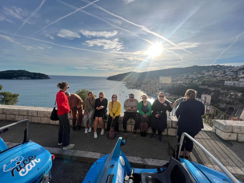 Nice: Exclusive Guided Tour in a One-of-a-Kind Electric Car - Villefranche-sur-Mer Bay: One Sand Beach Moment and Easy Photo Energy