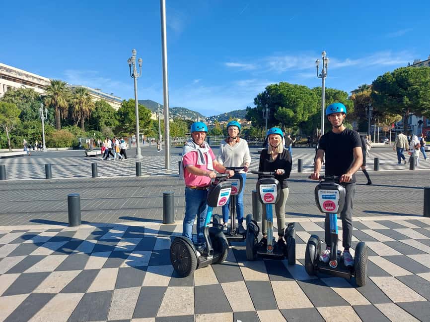 Nice: Guided Segway Tour - Place Massena: checkerboard floor and the fountain of the Sun