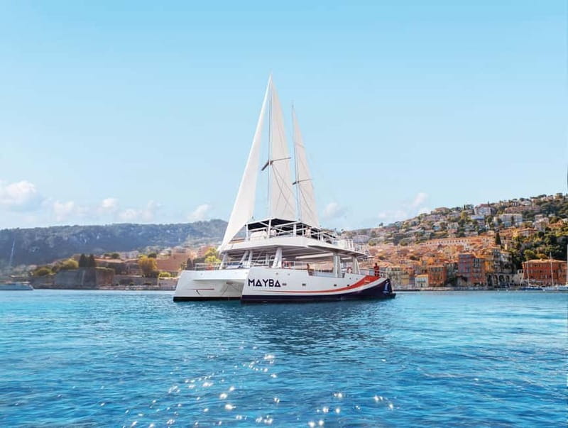 Nice: Relaxing Morning at Sea on a Maxi Catamaran - Baie de Villefranche - From Quai Amiral Infernet to the Mayba Catamaran