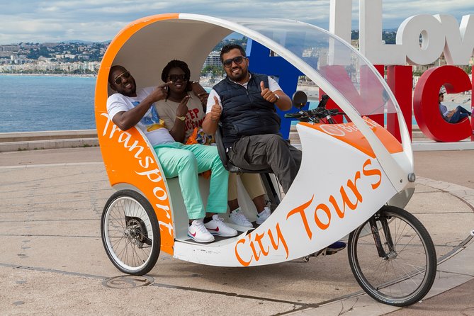 Nice: Visit of Nice by electrically assisted bike taxi 1 hour. - Cours Saleya flower market at a walkable pace