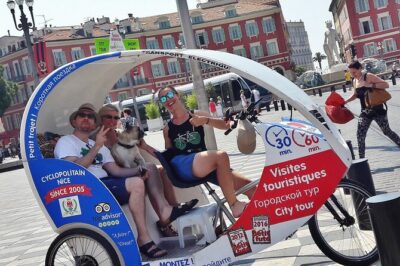 Private tour guide of Nice in electric taxibikes